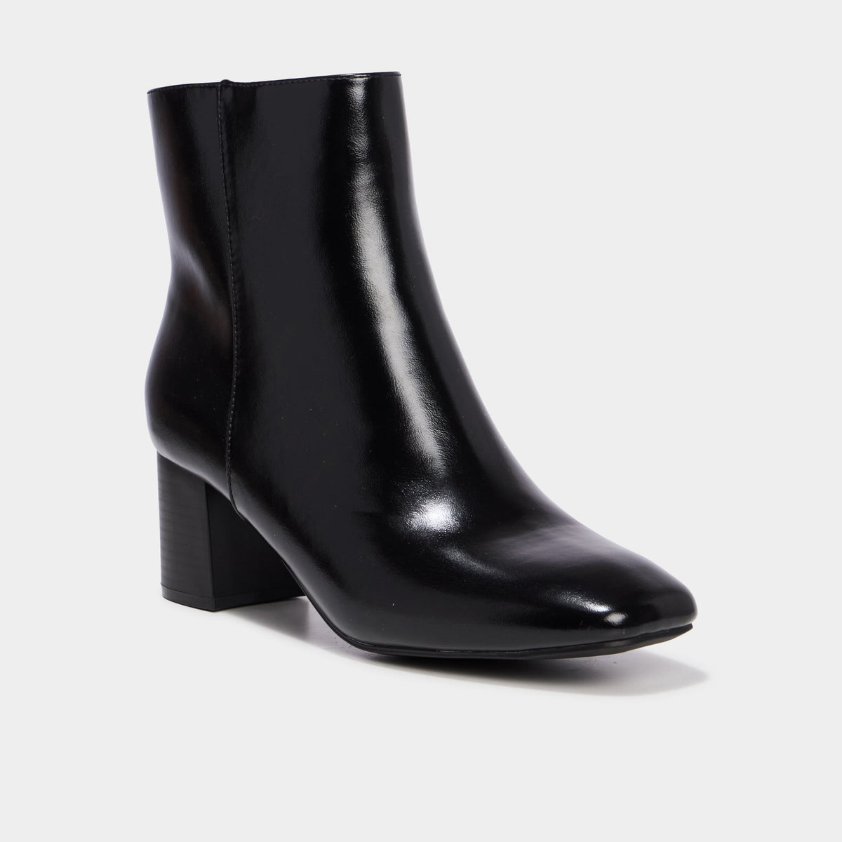 Bottines talon bloc lisses noir femme - 1