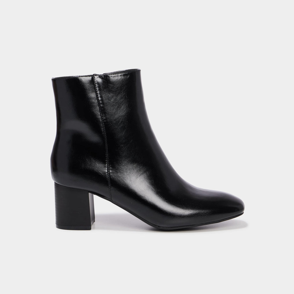 Bottines talon bloc lisses noir femme - 2