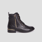 Bottines zippées détail talon noir femme - 2