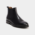 Bottines zippées en cuir noir homme - 1