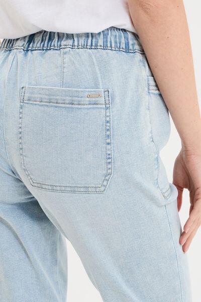 Women's Triple Stone Elasticated-Waist Cropped Straight Jeans