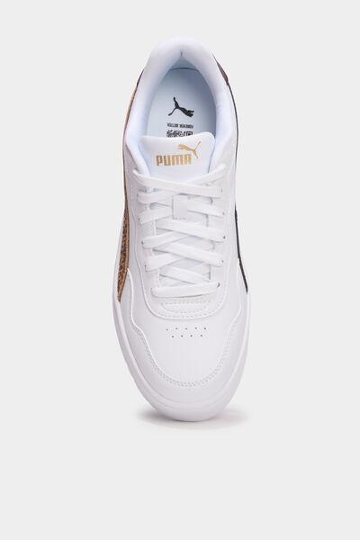 Women's Puma Lally Skye White and Brown Lace-Up Sneakers