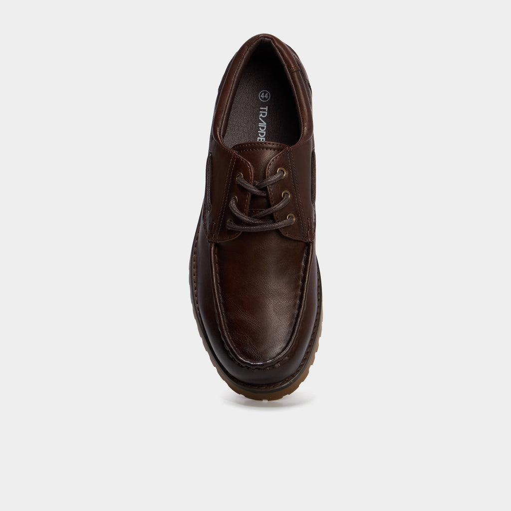 Chaussures bateau crantées marron homme - 2