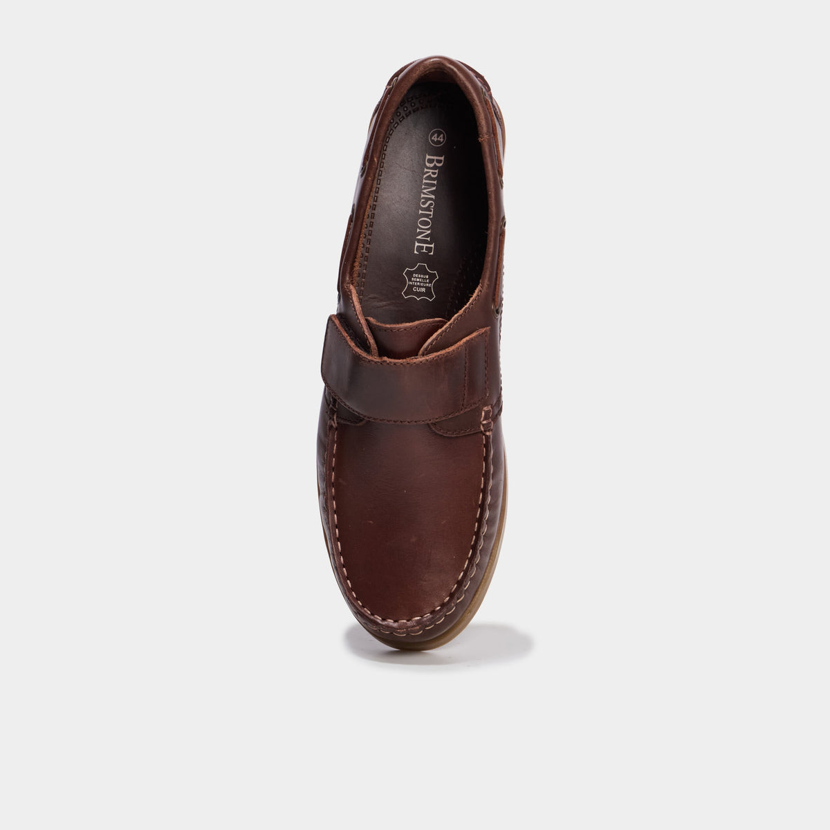 Chaussures bateau en cuir marron clair homme - 2