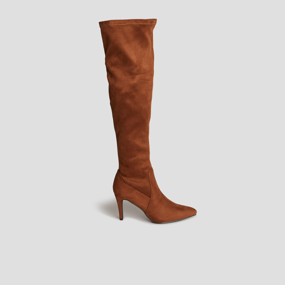 Cuissardes zippées effet suédine marron femme - 2