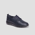 Derbies à lacets compensées bleu marine femme - 1