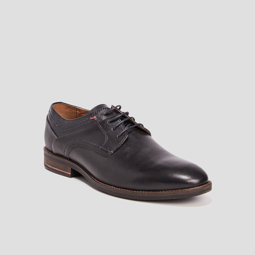 Derbies à lacets en cuir noir homme - 1
