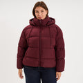 Doudoune à capuche oversize zippée violet foncé femme grande taille - 1