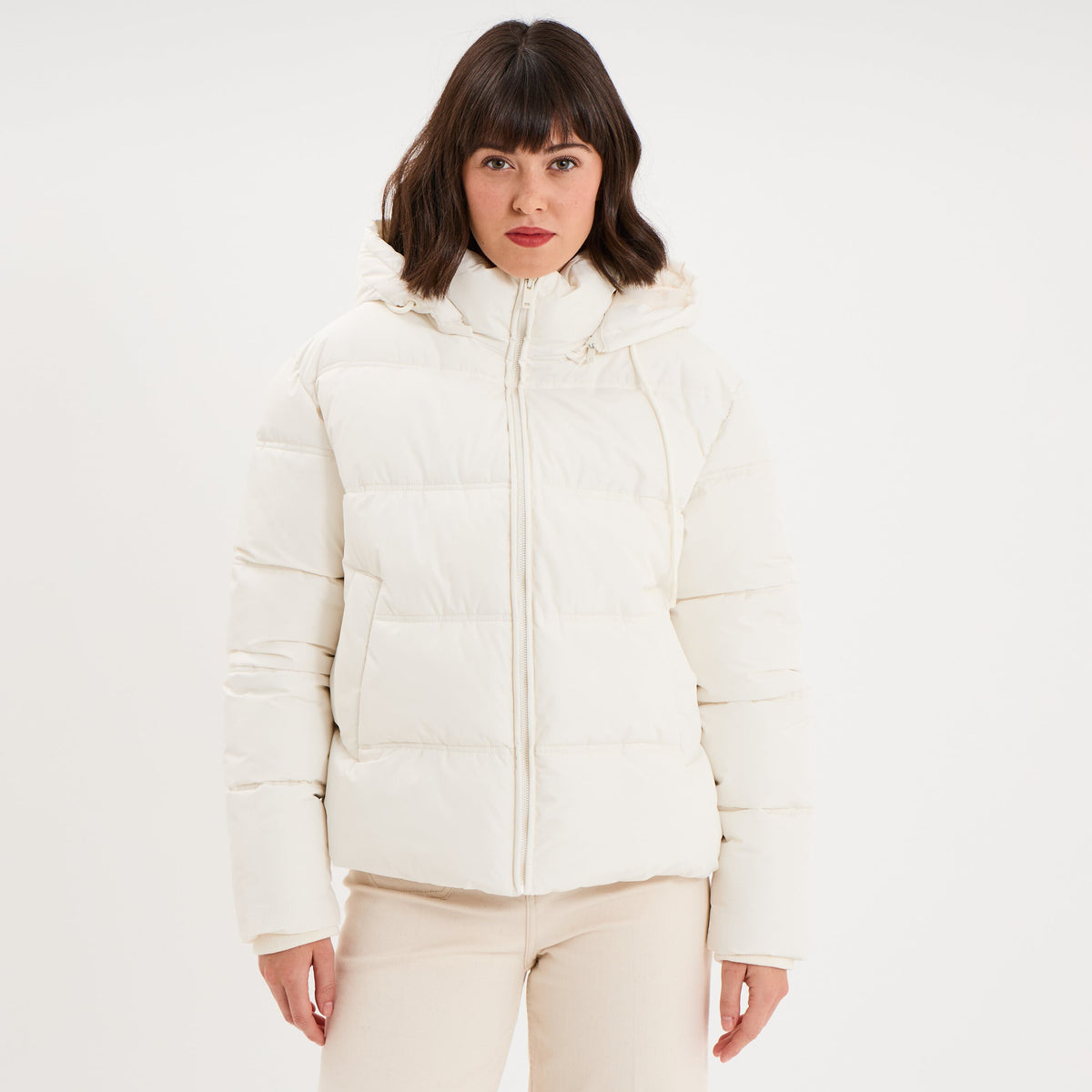 Doudoune à capuche zippée femme rouge femme - 7