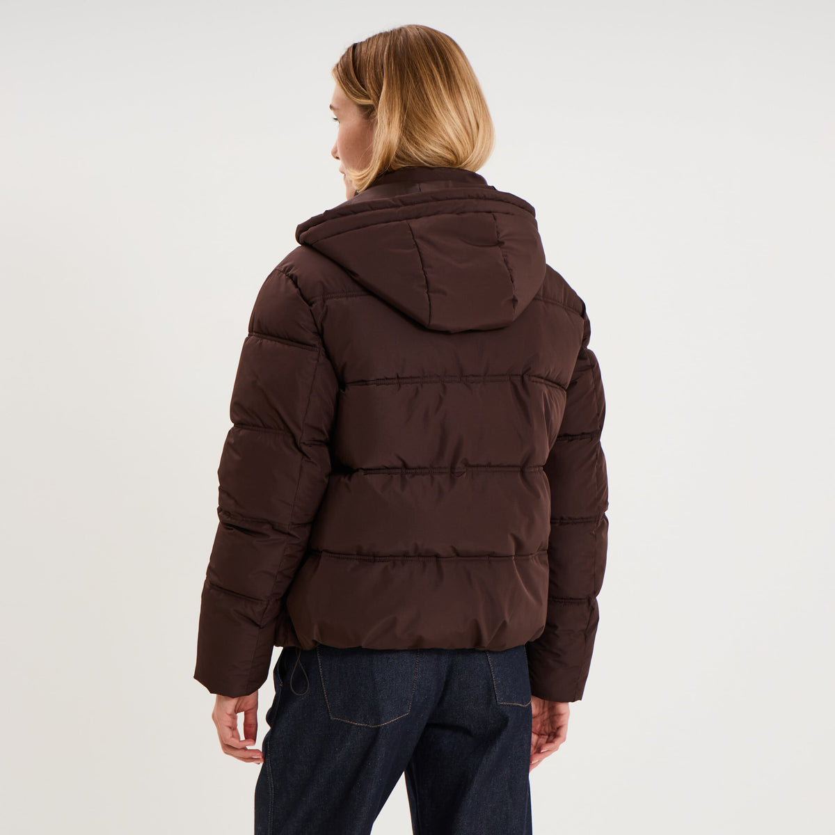 Doudoune à capuche zippée femme rouge femme - 4