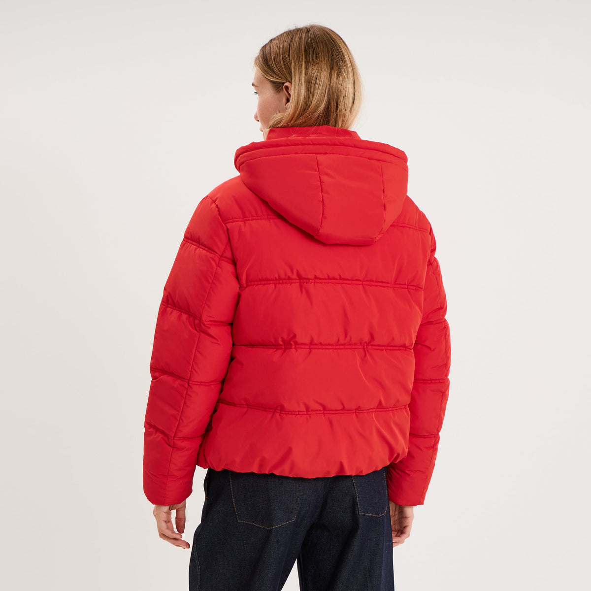 Doudoune à capuche zippée femme rouge femme - 2