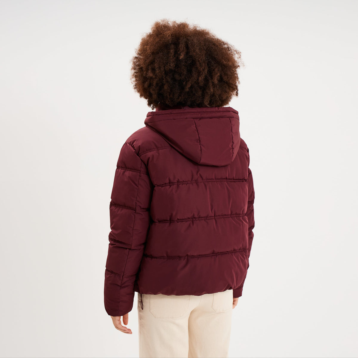Doudoune à capuche zippée femme rouge femme - 6