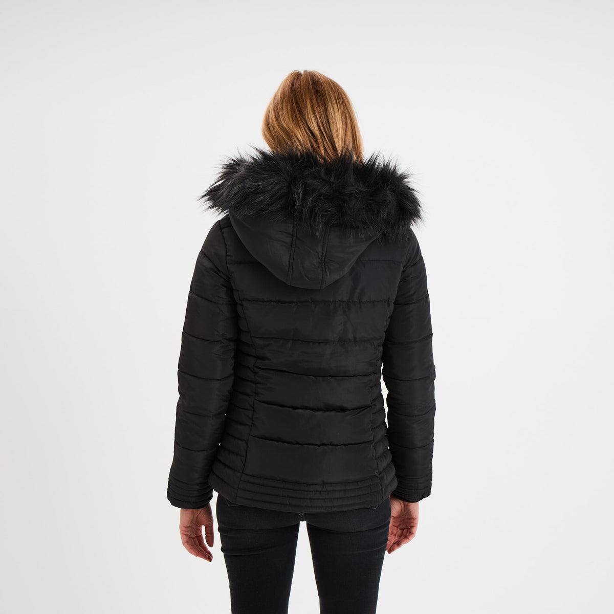 Doudoune déperlante à capuche amovible noir femme - 2