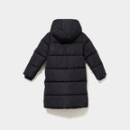 Doudoune longue déperlante à capuche noir fille - 2