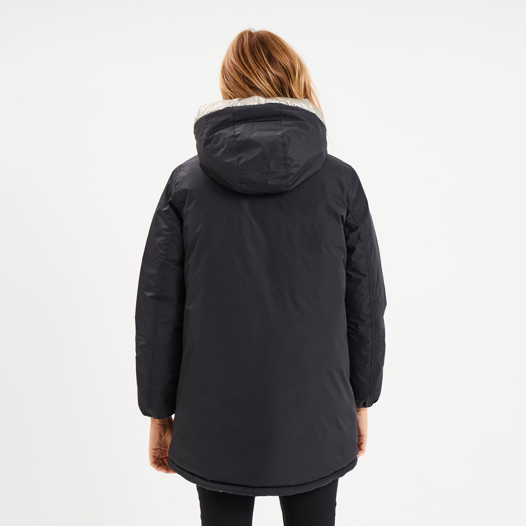 Doudoune réversible à capuche noir femme - 2