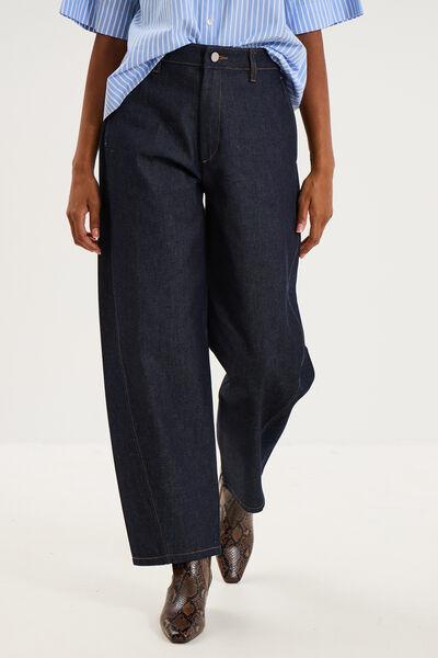 Women's Raw Denim High-Waist Barrel Jeans