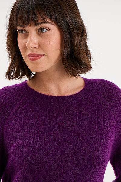 Women's Dark Purple Crew Neck Sweater
