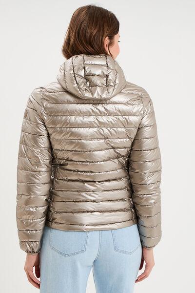 Women's Gold Lightweight Hooded Water-Repellent Puffer