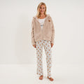 Ensemble pyjama 3 pièces veste polaire ecru femme - 1
