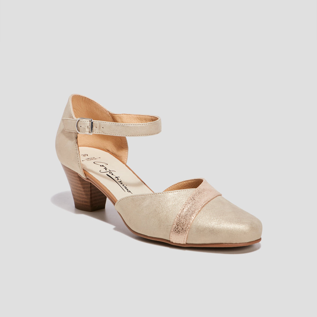 Escarpins pied large sable femme - 1