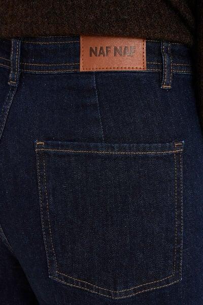 Women's Raw Denim Cropped Wide-Leg Jeans with Patch Pockets