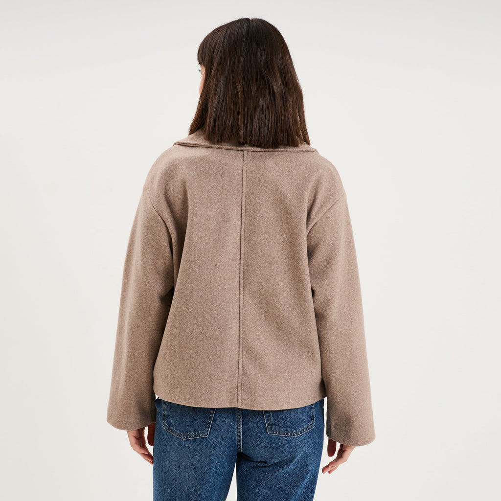 Manteau court double boutonnage noir femme - 6
