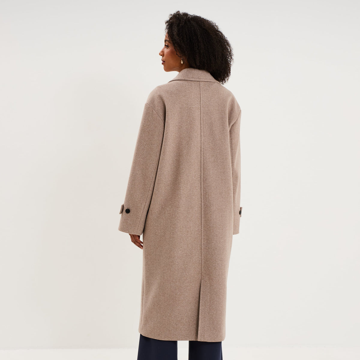 Manteau oversize double boutons long violet foncé femme - 4