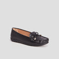 Mocassins avec noeuds noir femme - 1