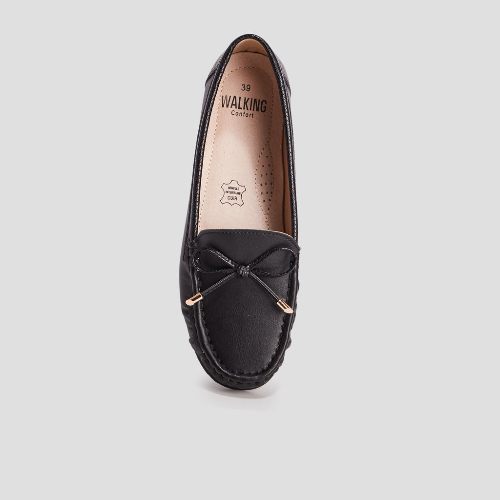 Mocassins avec noeuds noir femme - 2
