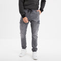 Pantalon skinny stretch 2 poches côtés denim gris fonce homme - 1