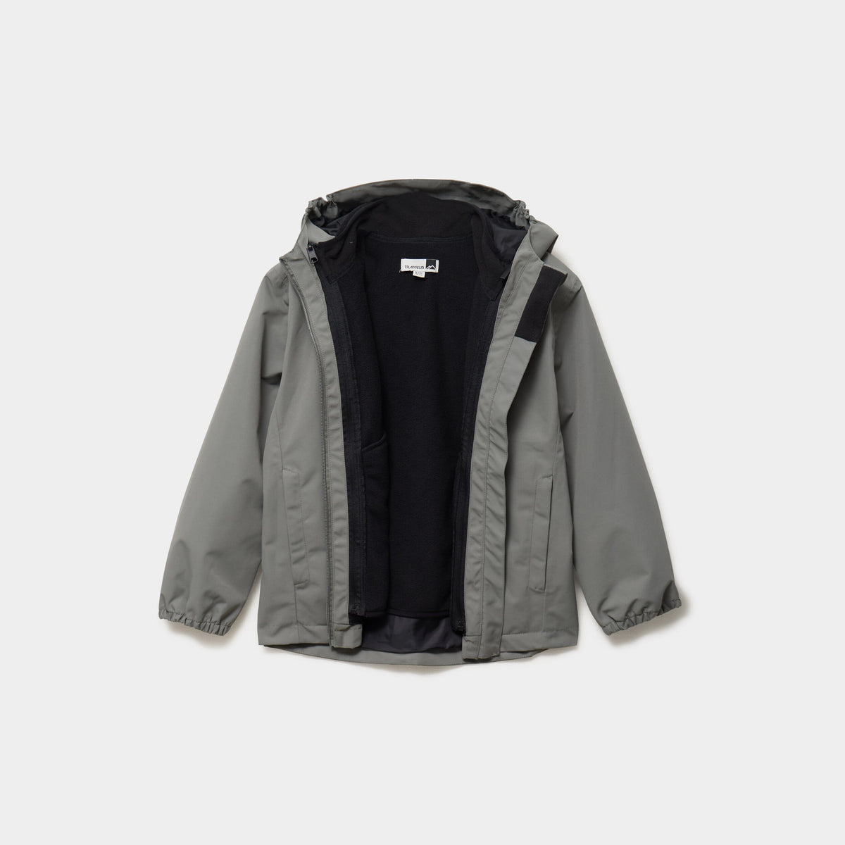 Parka 3-en-1 imperméable à capuche gris garçon - 1