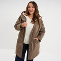 Parka 3-en-1 longue à capuche vert kaki femme grande taille - 1