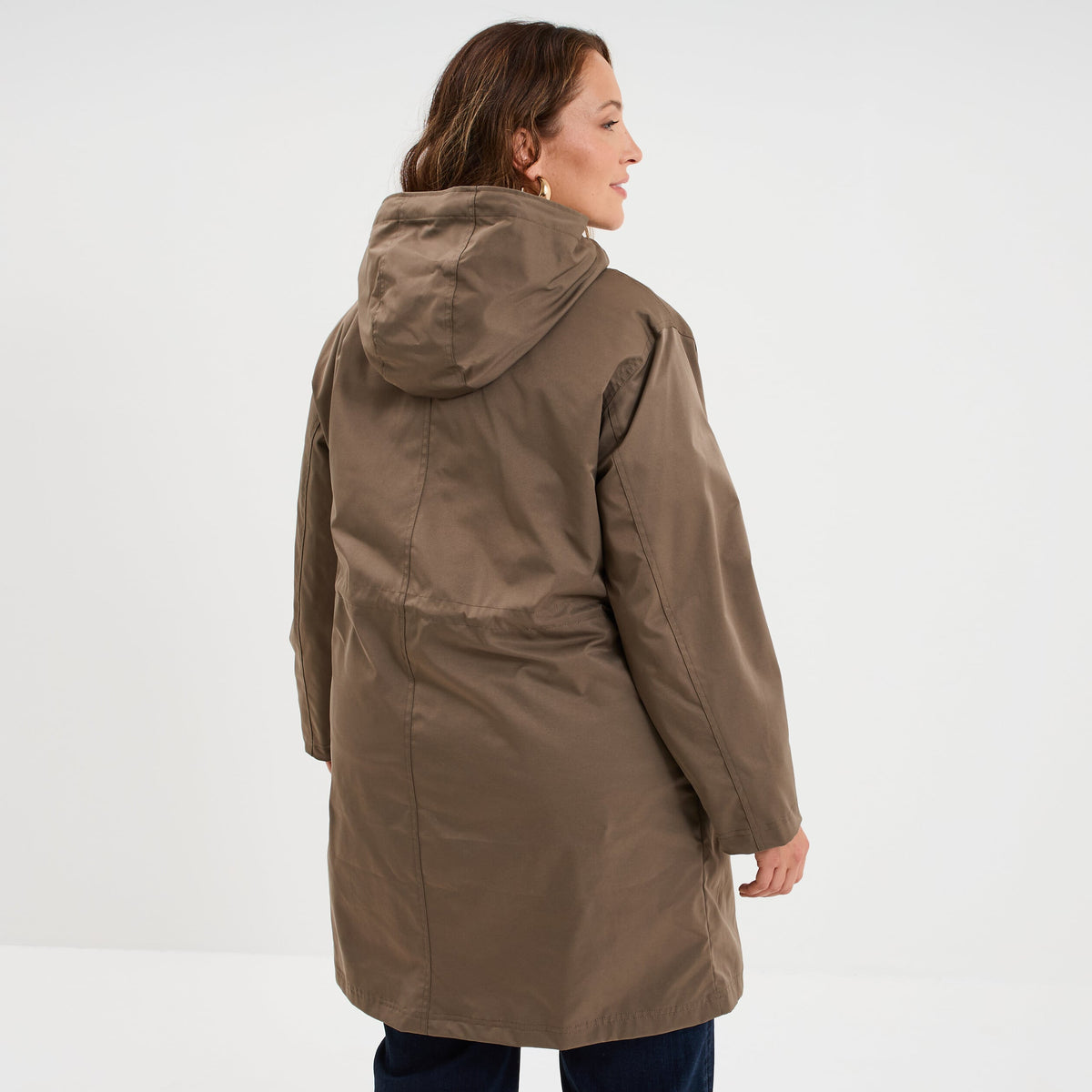Parka 3-en-1 longue à capuche vert kaki femme grande taille - 2