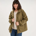 Parka à capuche taille à coulisse taupe femme - 1