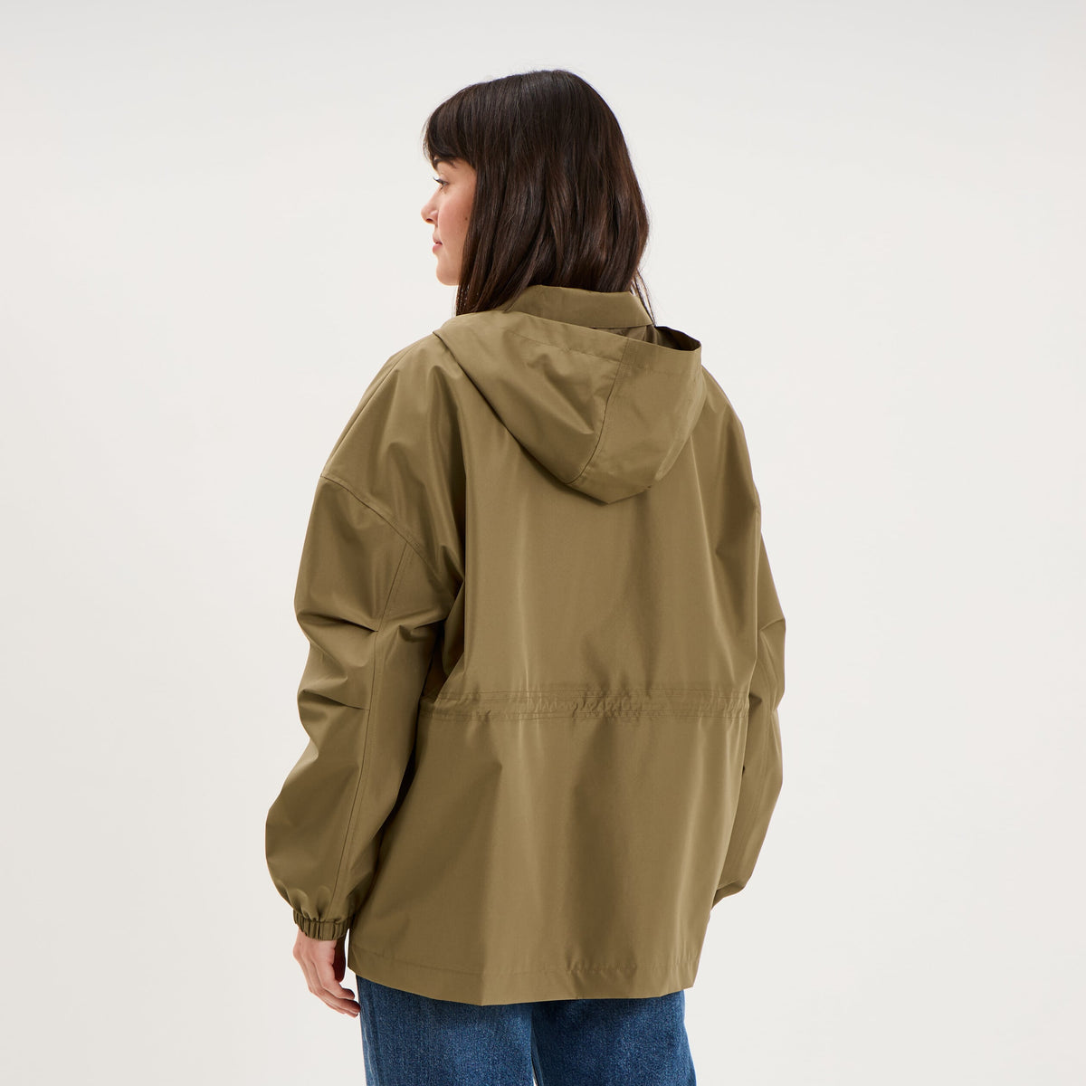 Parka à capuche taille à coulisse taupe femme - 2