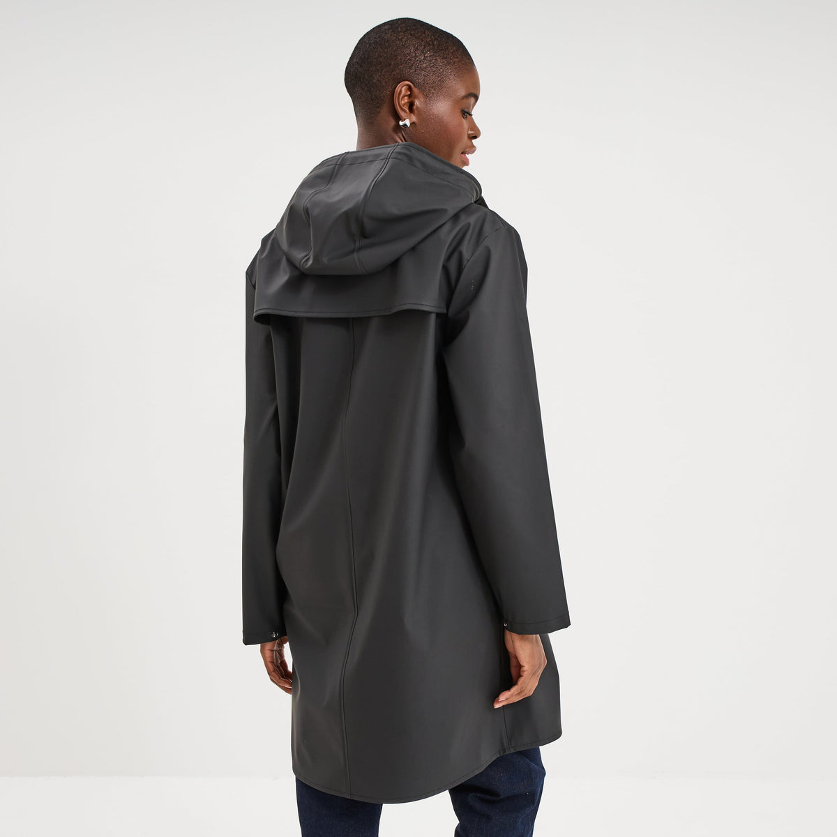 Parka imperméable coupe-vent à capuche bleu marine femme - 6