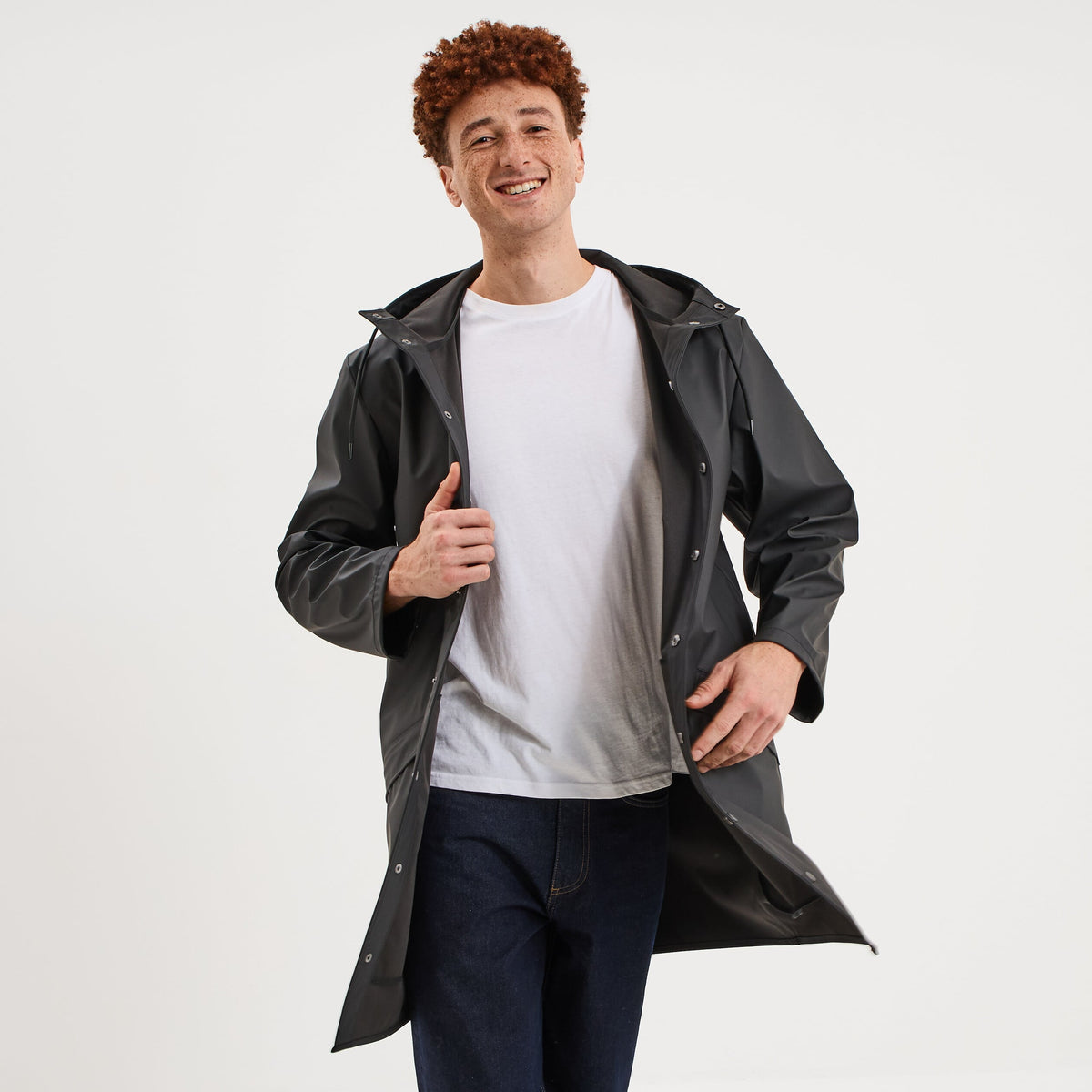 Parka imperméable coupe-vent à capuche vert kaki homme - 3