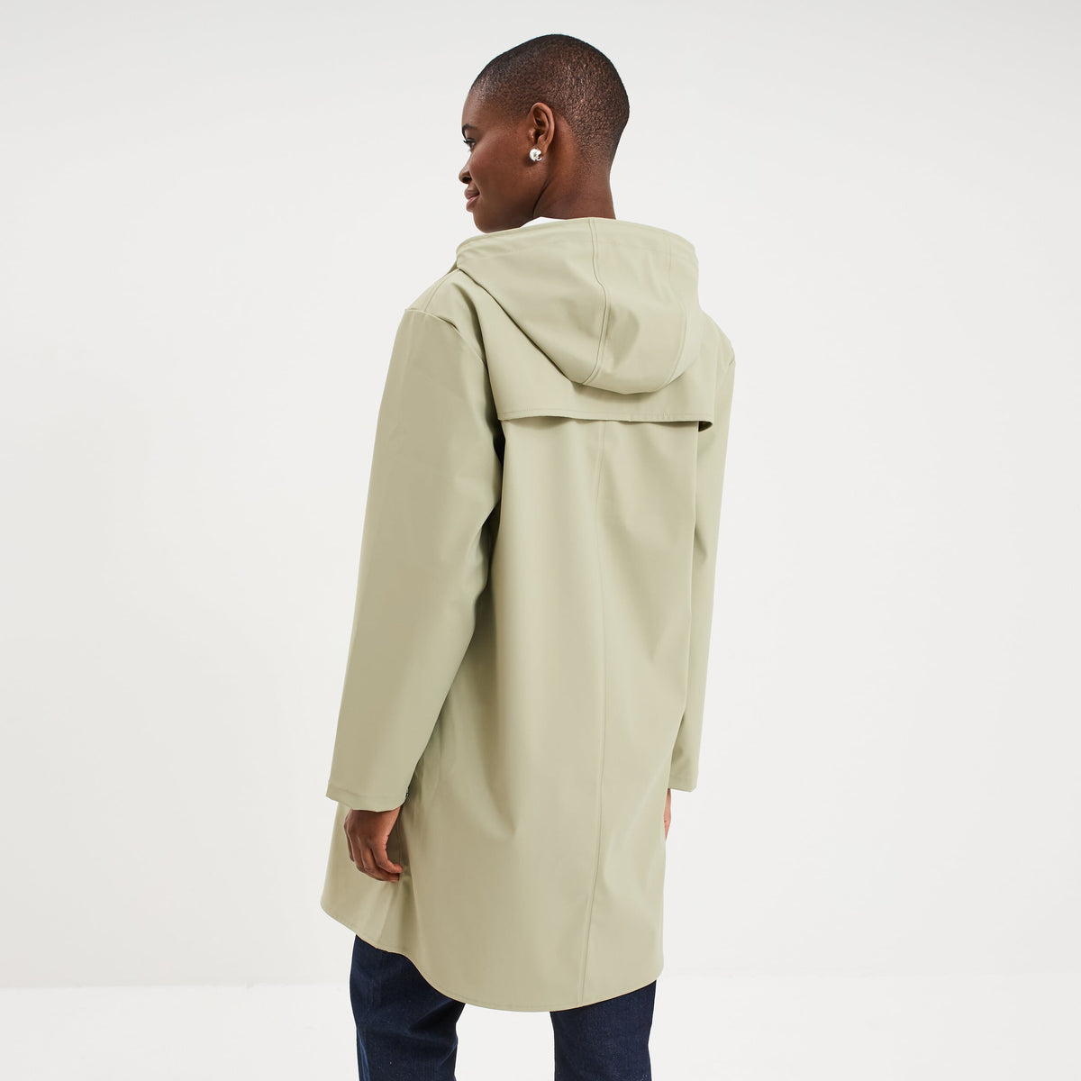 Parka imperméable coupe-vent à capuche bleu marine femme - 4