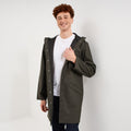Parka imperméable coupe-vent à capuche vert kaki homme - 1
