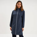 Parka longue impérméable coupe-vent gris foncé femme - 1