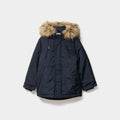 Parka mi-longue à capuche bleu marine garçon - 1