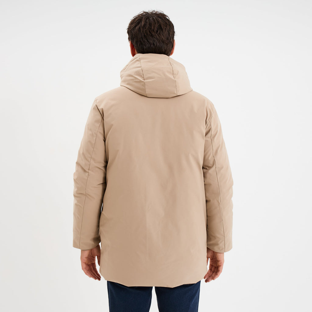 Parka mi-longue à capuche marron homme - 4