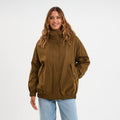 Parka oversize capuche doublée sherpa vert olive femme - 1