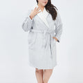 Peignoir droit grande taille taupe femme grande taille - 1