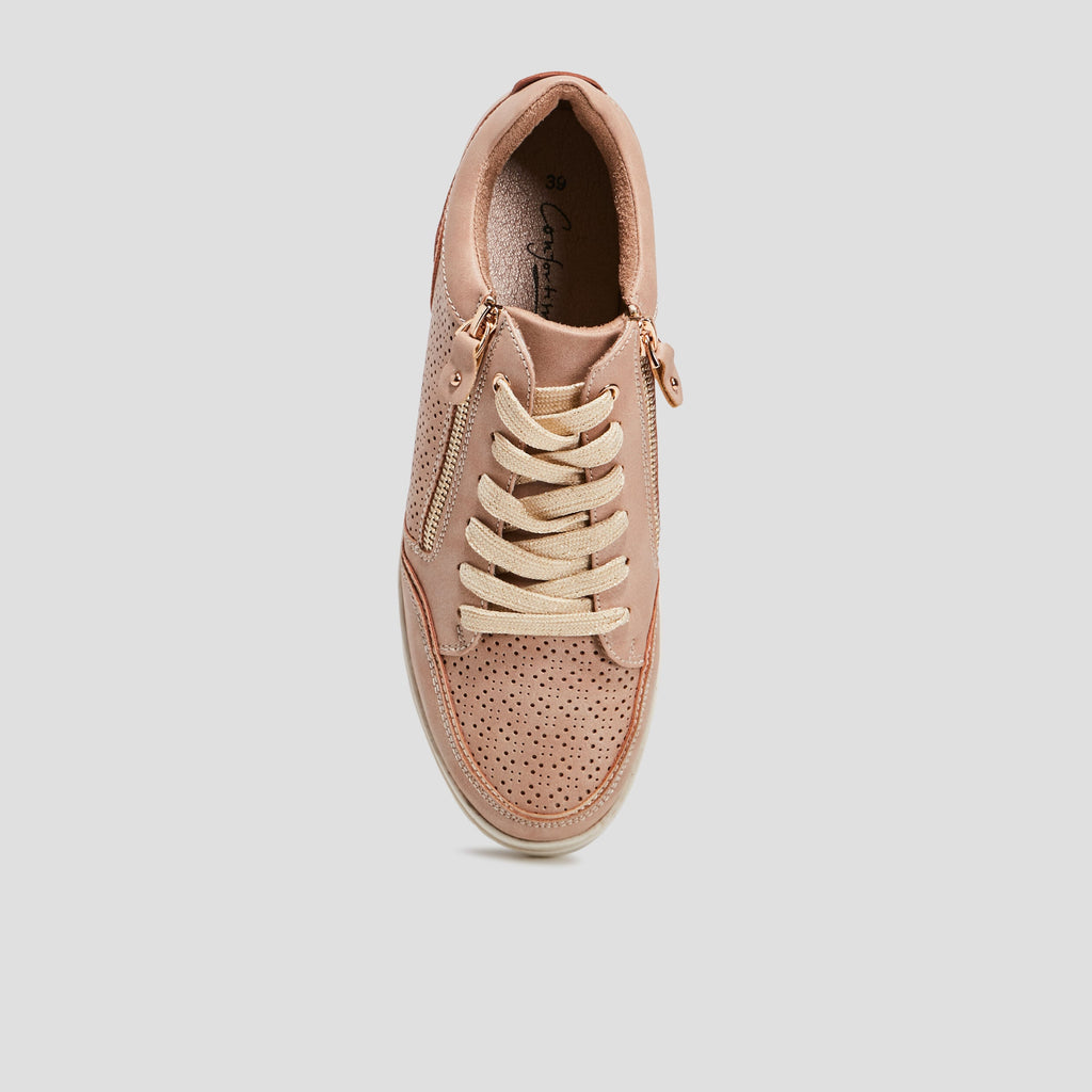 Tennis à lacets zippées rose femme - 2