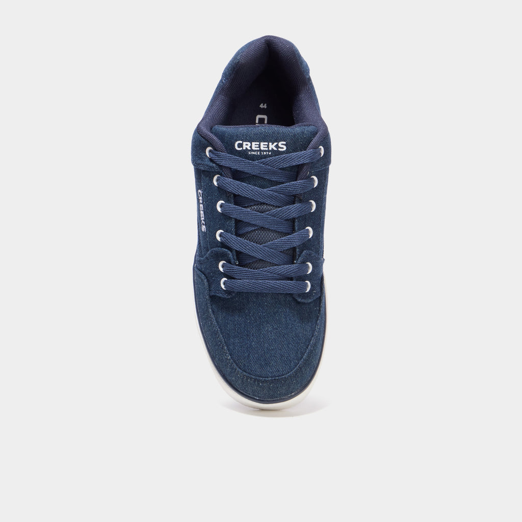 Tennis basses en toile à lacets bleu marine homme - 2