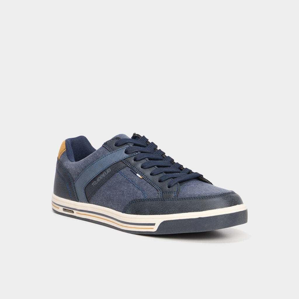 Tennis toile à lacets bleu homme - 2