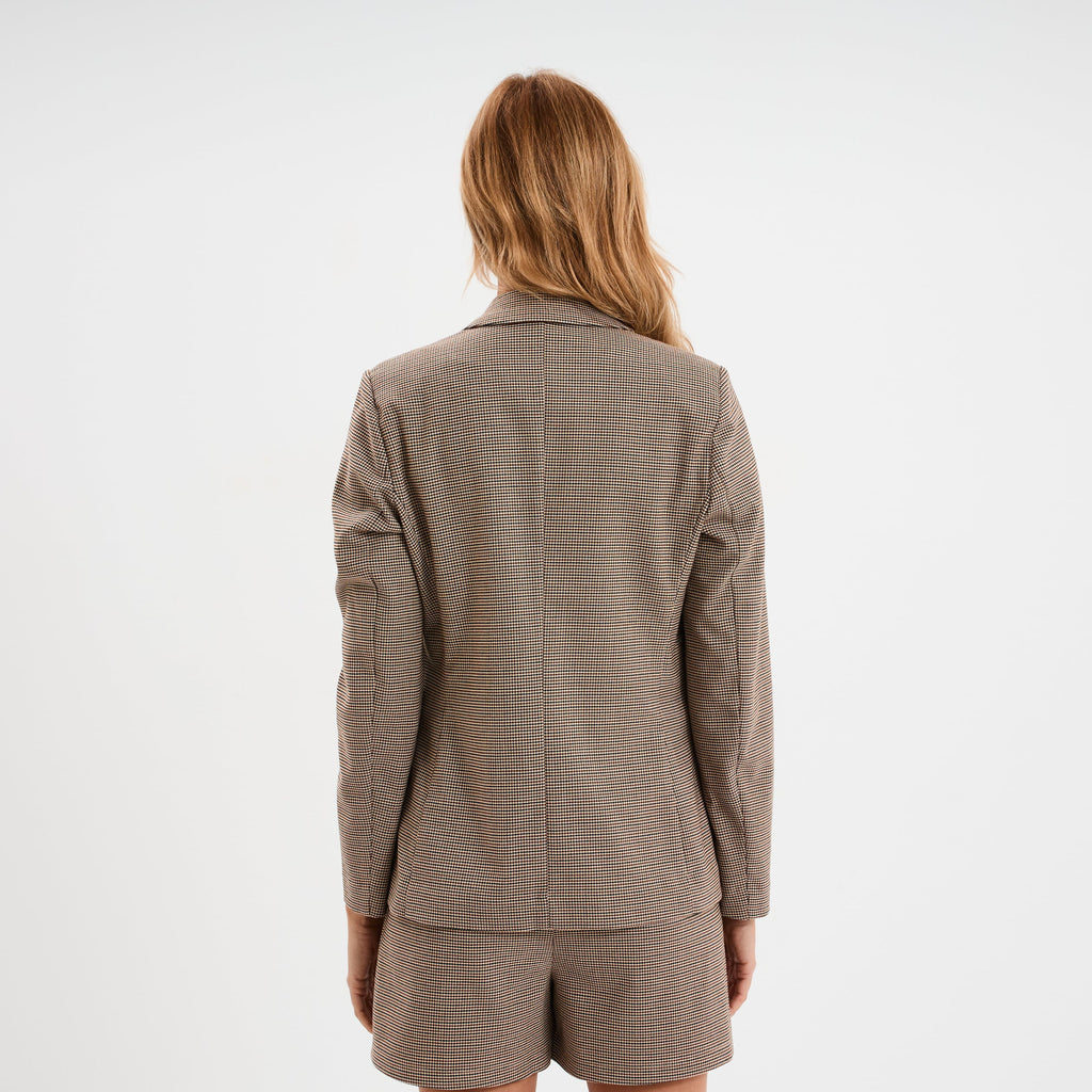 Veste blazer 2 poches marron femme - 2