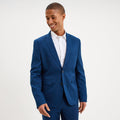 Veste blazer costume manches longues bleu electrique homme - 1