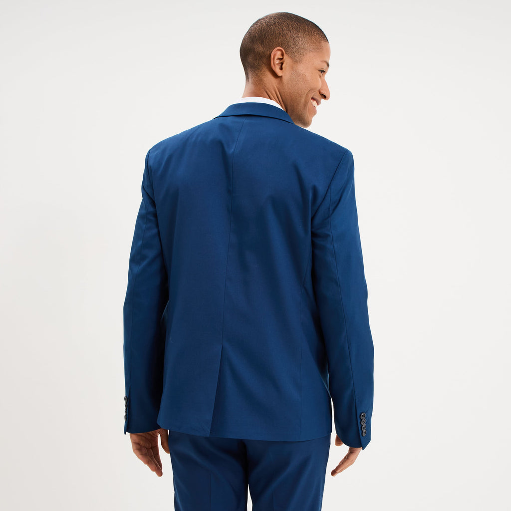 Veste blazer costume manches longues bleu electrique homme - 2